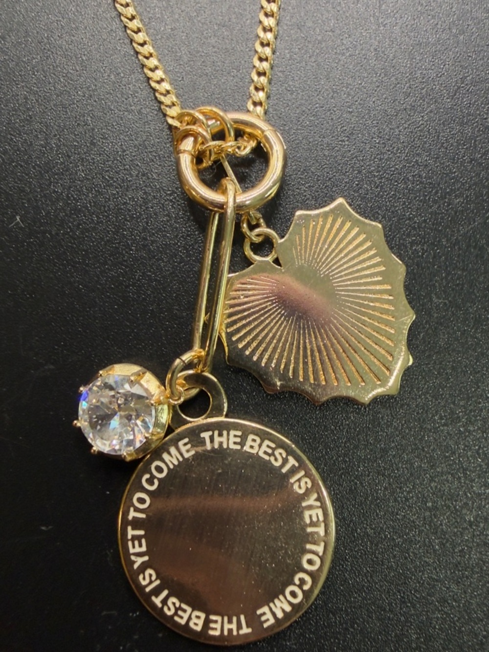 ANTHROPOLOGIE SEREFINA GOLD TONE CHARM NECKLACE INCLUDES 3 CHARMS - Picture 4 of 9